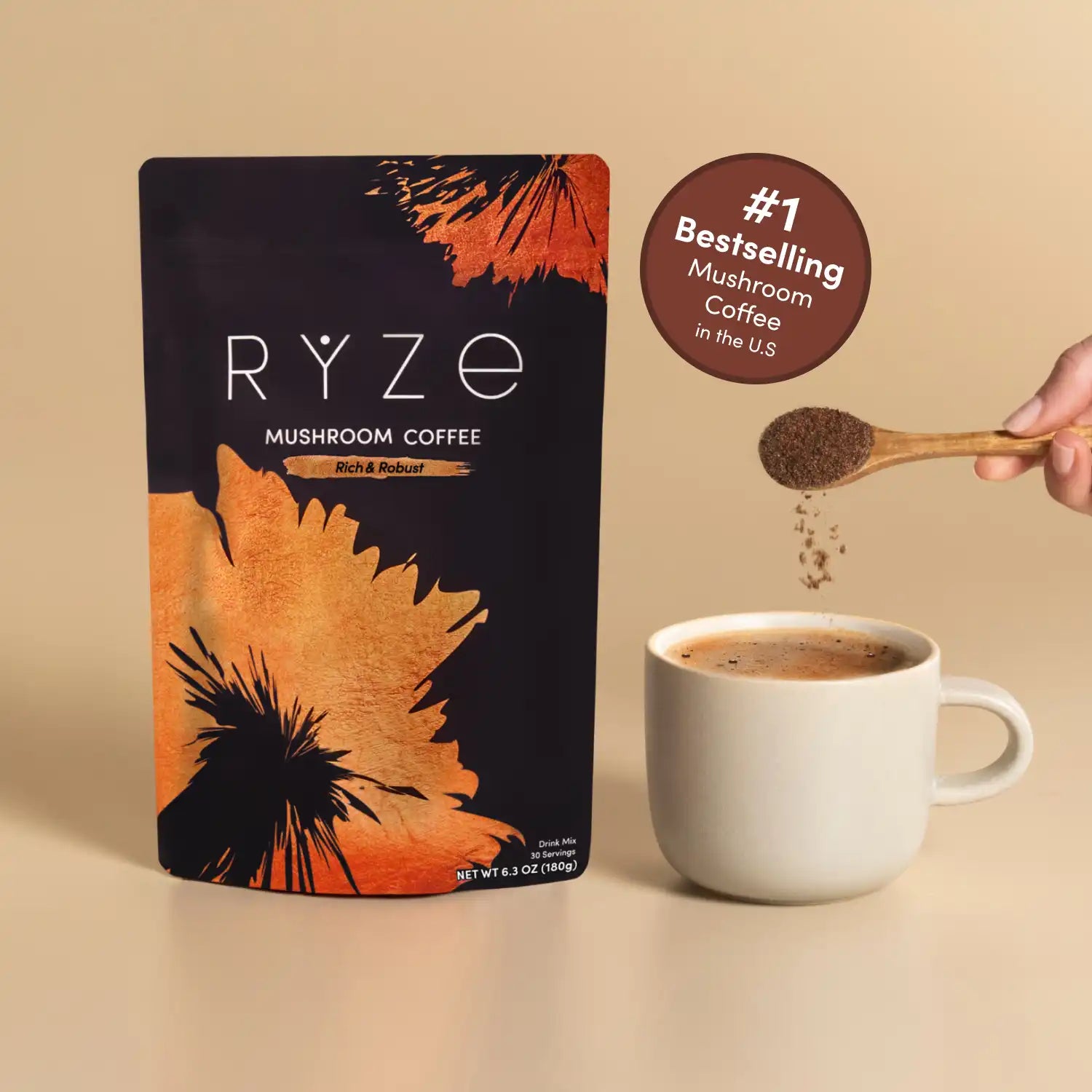 Mushroom Coffee Dark Roast (30 Servings) - Daily Coffee Upgrade