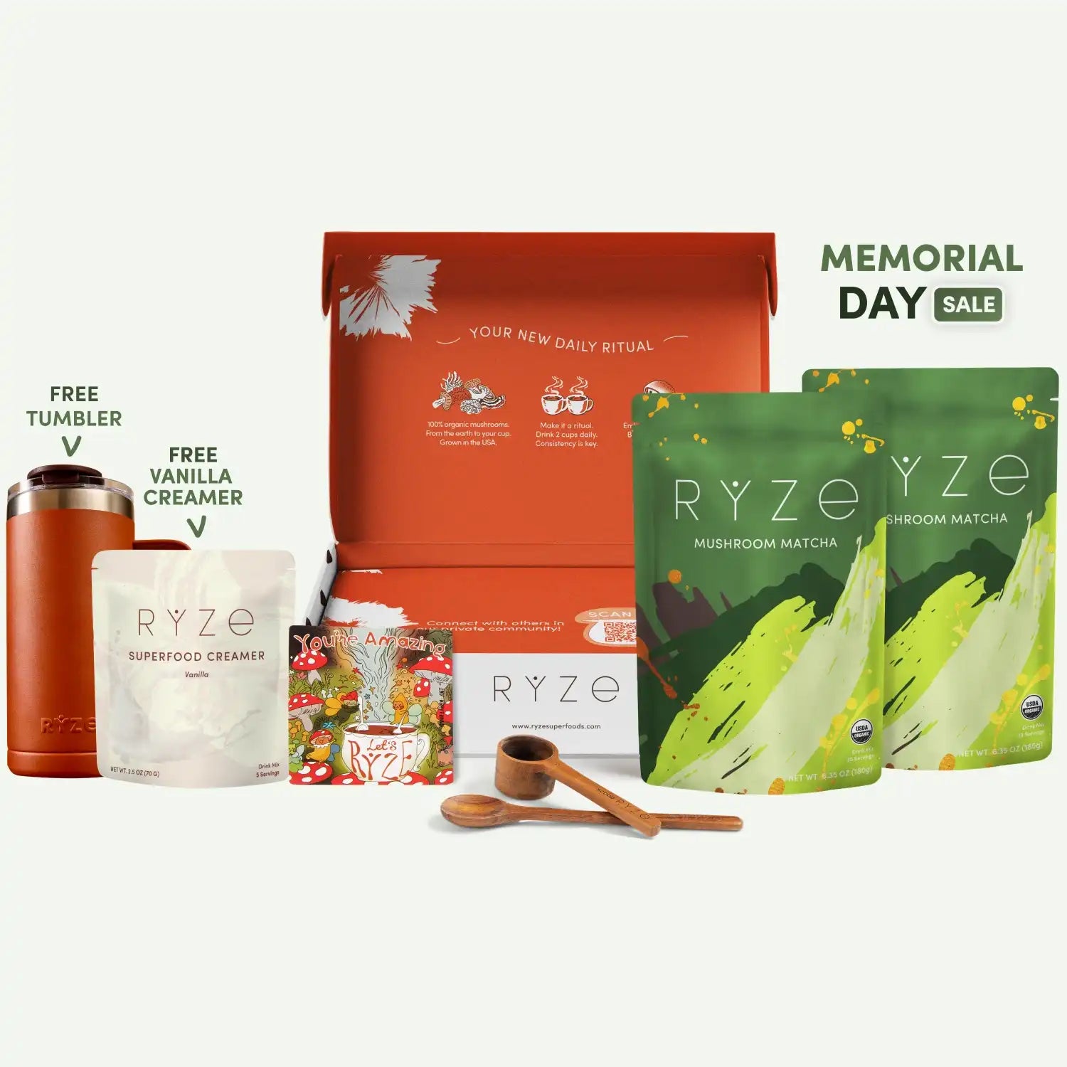 Mushroom Matcha Starter Kit (60 Servings) - Better Morning Ritual